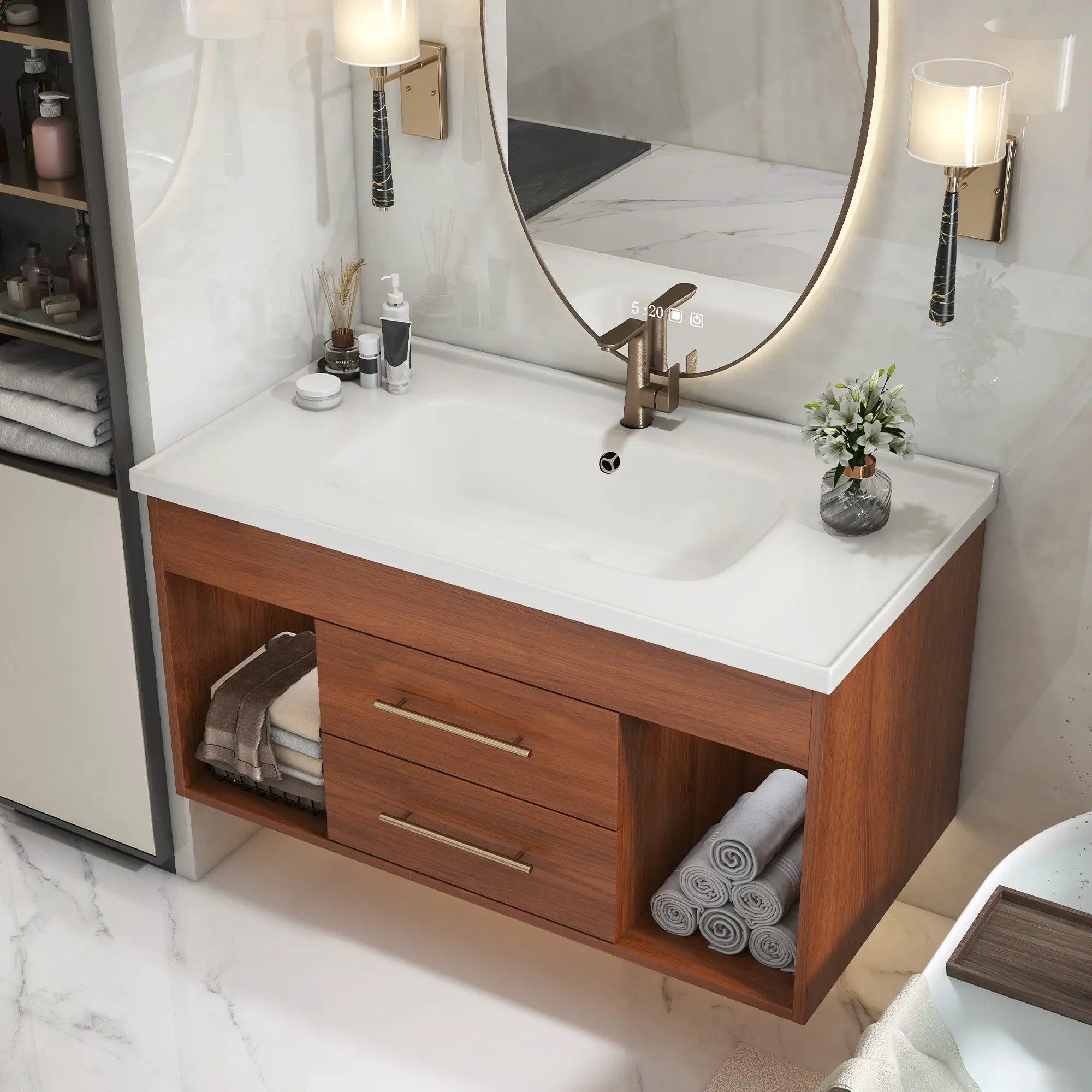 35.4" Mid-century Modern Single Bathroom Vanity by HouseOfZazla