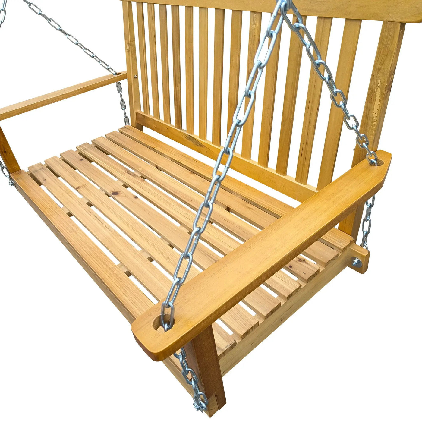 Front Porch Swing With Armrests For Outdoor Patio, Garden Yard, Backyard Or Sunroom by Unique Piece Furniture