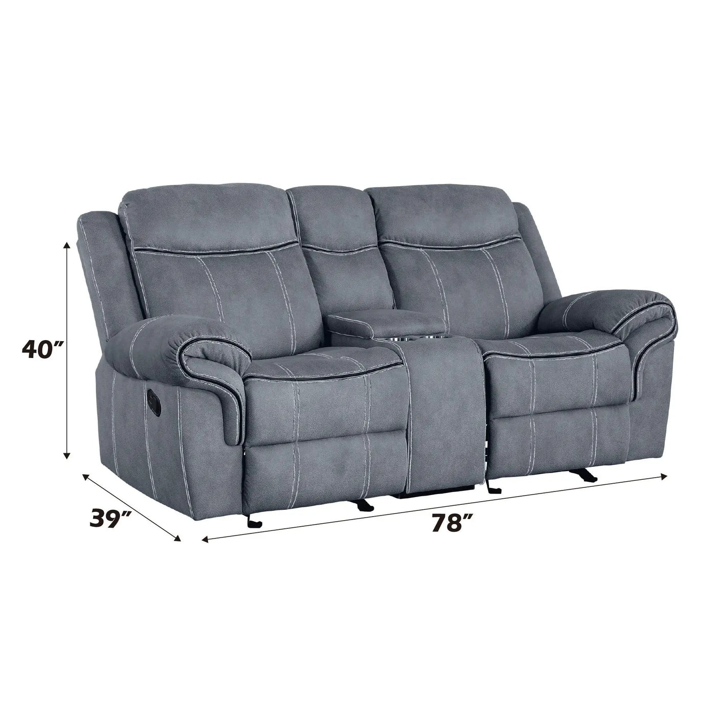 Zubaida - Loveseat w/USB Dock & Console (Glider & Motion) by Unique Piece Furniture