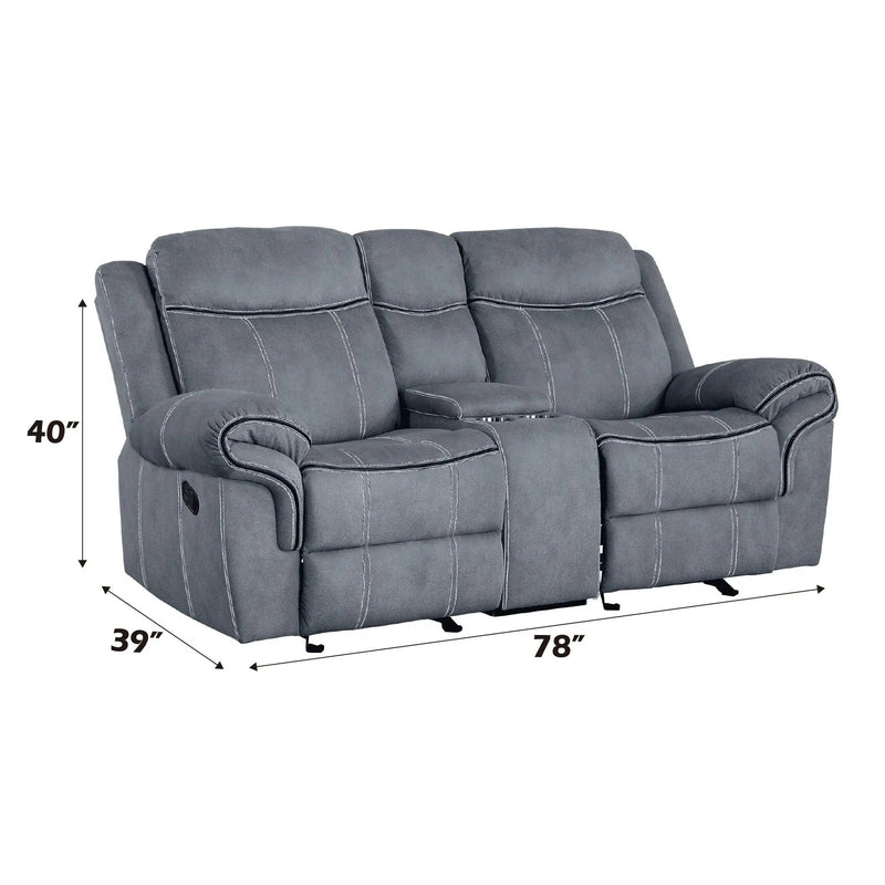 Zubaida - Loveseat w/USB Dock & Console (Glider & Motion) by Unique Piece Furniture
