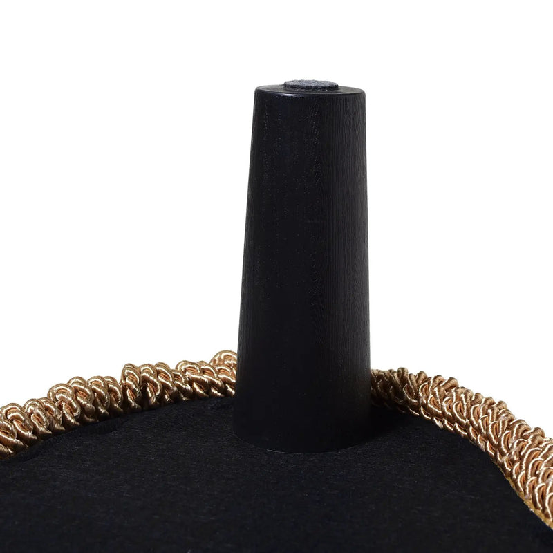 Ellen - Upholstered Clover Ottoman With Gold Bullion Fringe - Navy Blue by Unique Piece Furniture