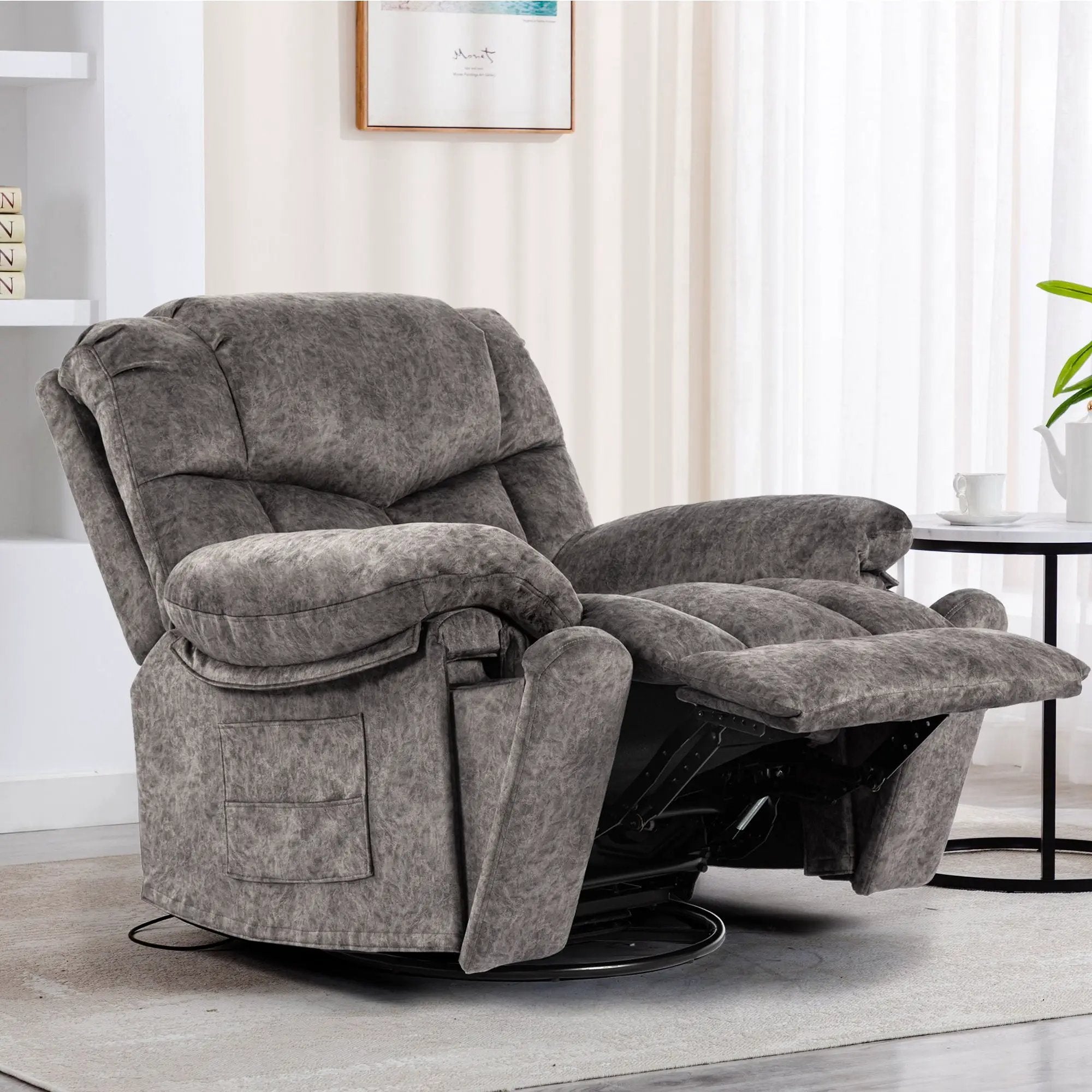 Swivel And Rocking Recliner Chair With Massage And Heating by HouseOfZazla