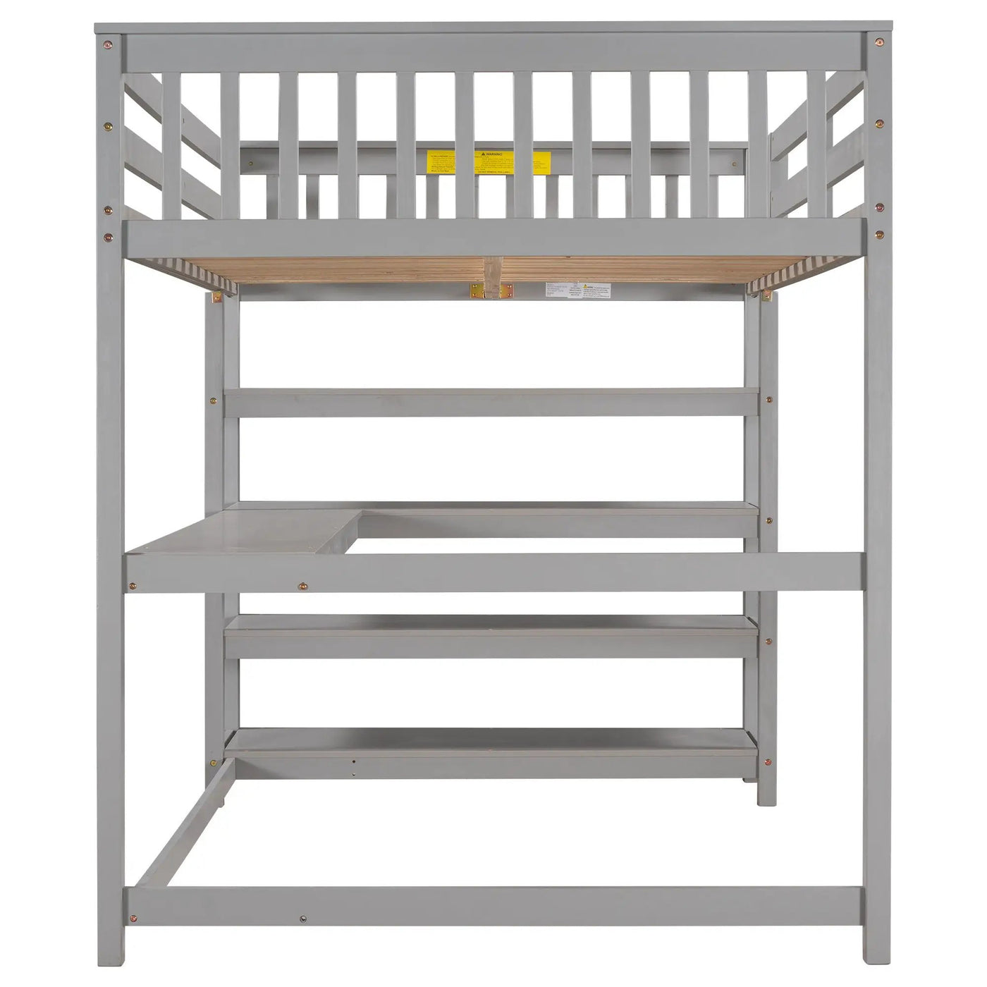 Loft Bed With Storage Shelves And Under Bed Desk by HouseOfZazla