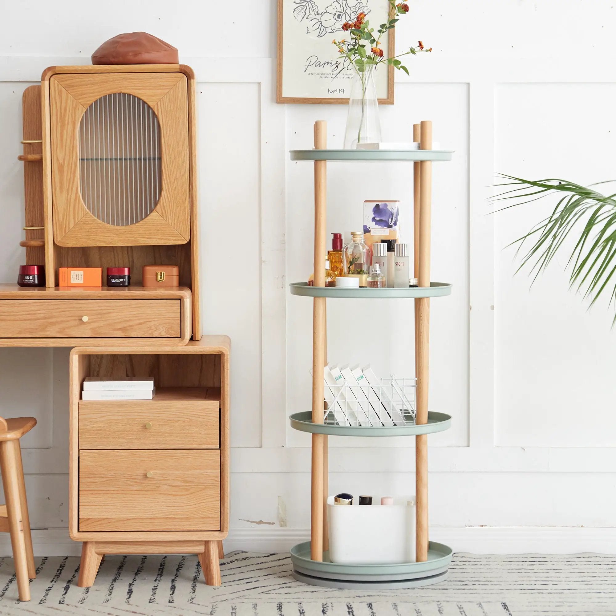 Storage Shelf, 360° Rotating Bookshelf, Bookcase With Large-Capacity Storage Space, Multifunctional Storage Rack, Compact Design For Living Room by HouseOfZazla
