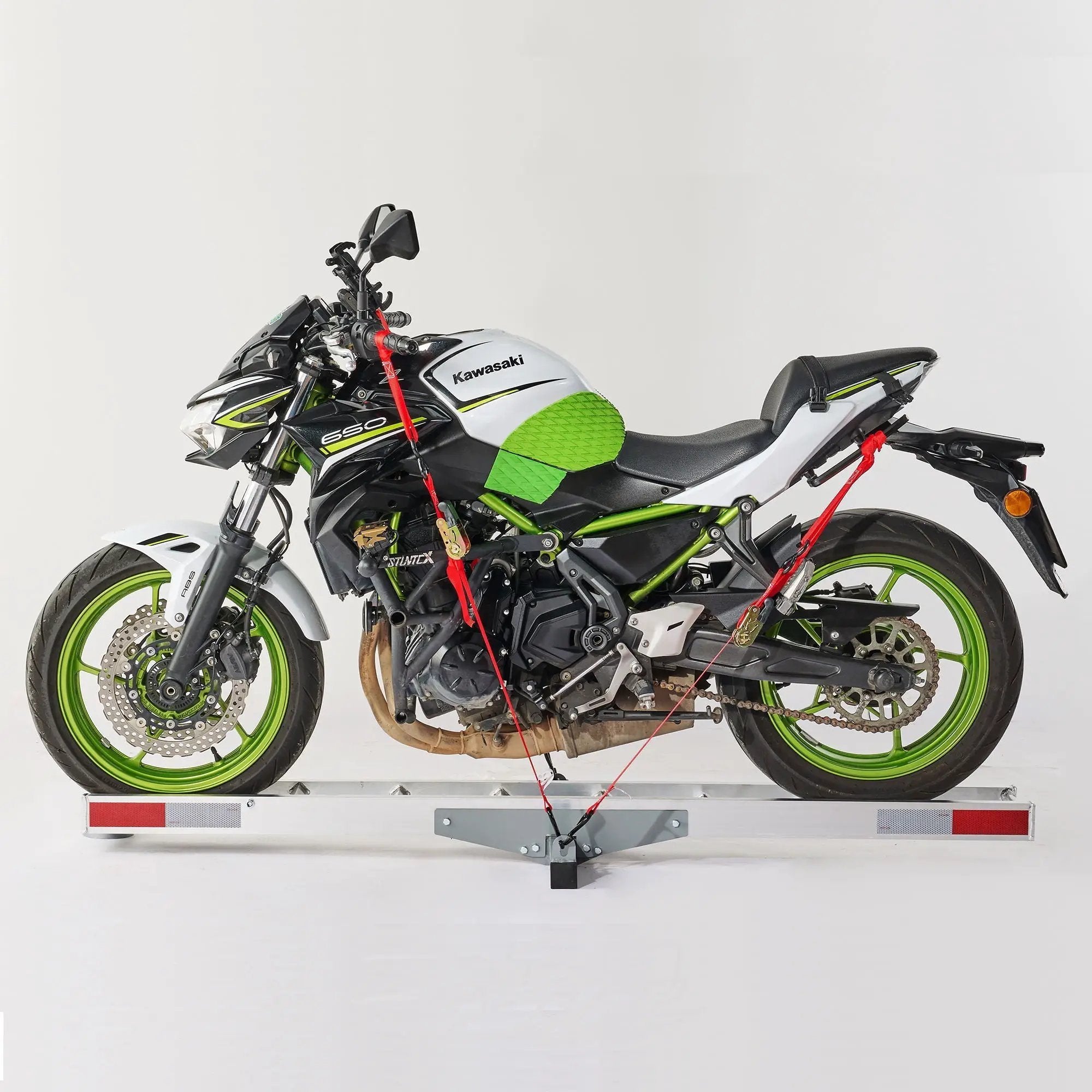 Motorcycle Hitch Mount Carrier With Ramp, Rust-Resistant - Silver by HouseOfZazla