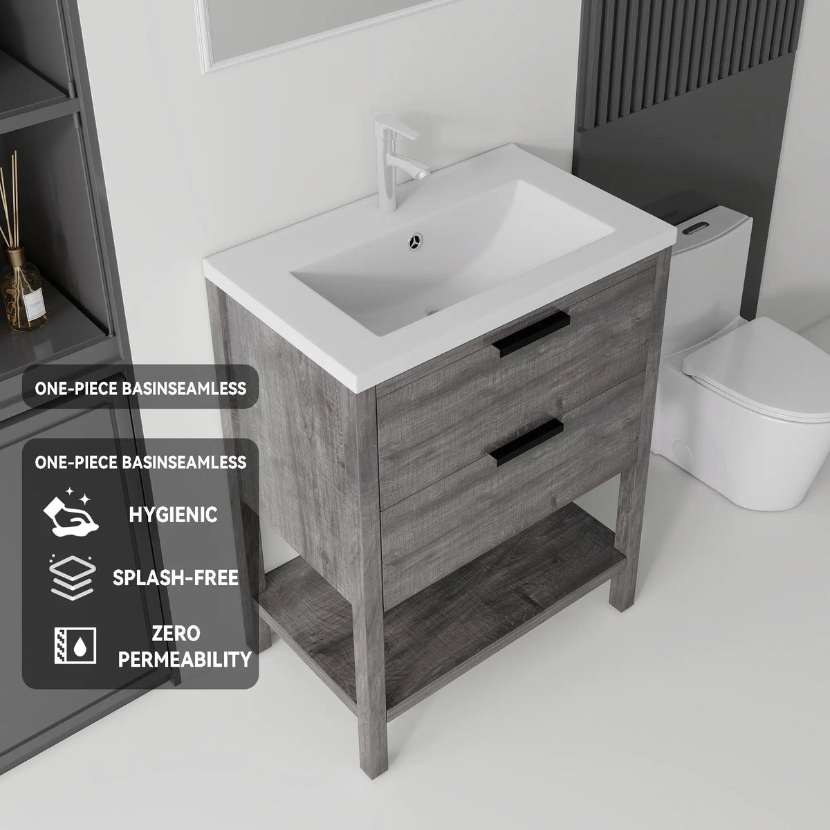 24 Inch Freestanding Bathroom Vanity with Sink by HouseOfZazla