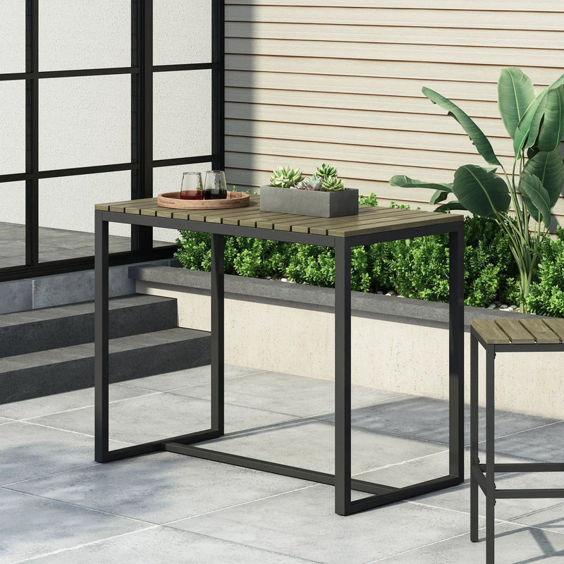 Ernesto Outdoor Industrial Acacia Wood Bar Table by HouseOfZazla
