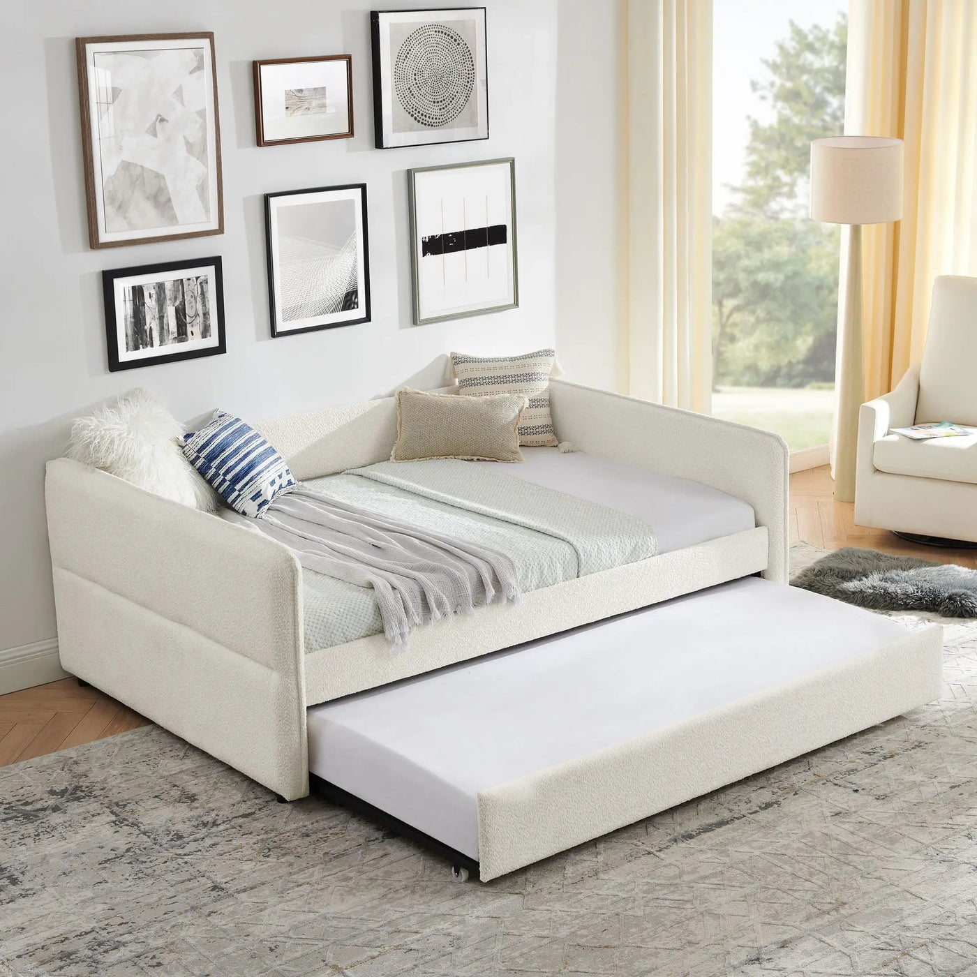 Upholstered Daybed With Pop Up Trundle by Unique Piece Furniture