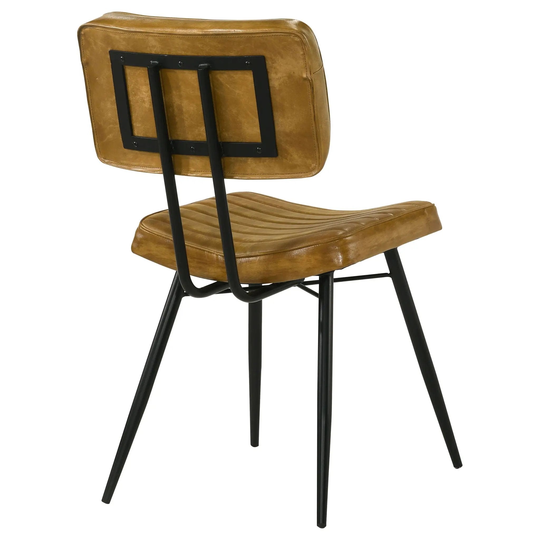 Tufted Side Chairs Upholstery And Tapered Legs (Set of 2) - Camel by HouseOfZazla
