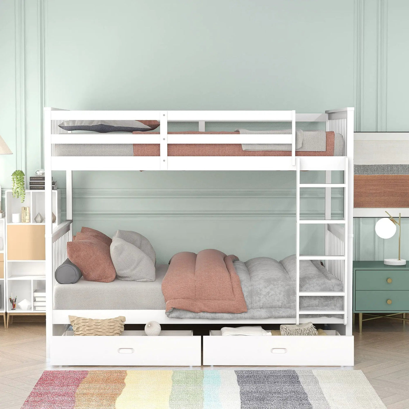 Bunk Bed With Ladders And 2 Storage Drawers by Unique Piece Furniture