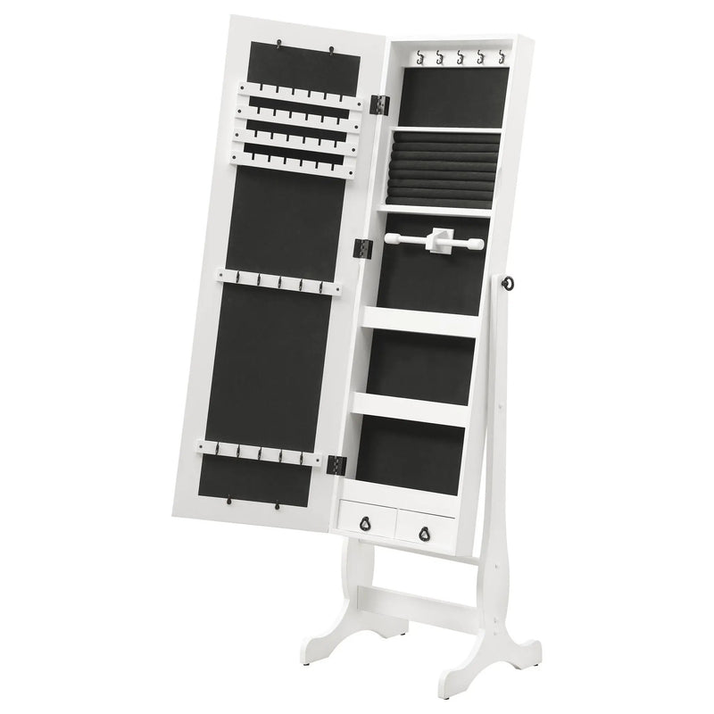 Batista Cheval Mirror with Jewelry Storage White by Unique Piece Furniture