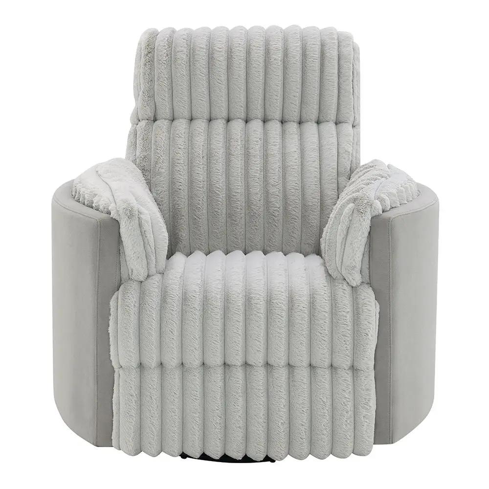 Emee - Glider Recliner With Swivel - Gray Corduroy by Unique Piece Furniture
