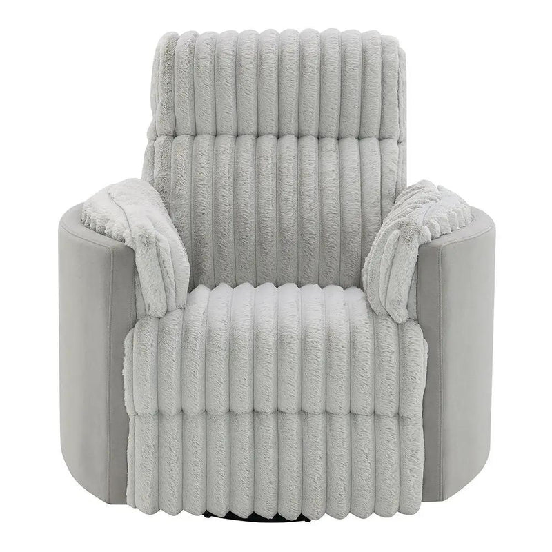 Emee - Glider Recliner With Swivel - Gray Corduroy by Unique Piece Furniture