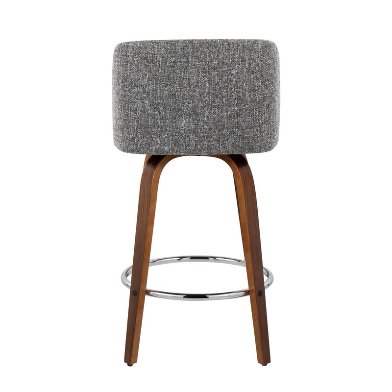 Toriano - Mid-Century Modern Fixed Height Counter Stool With Round Footrest (Set of 2) by Unique Piece Furniture