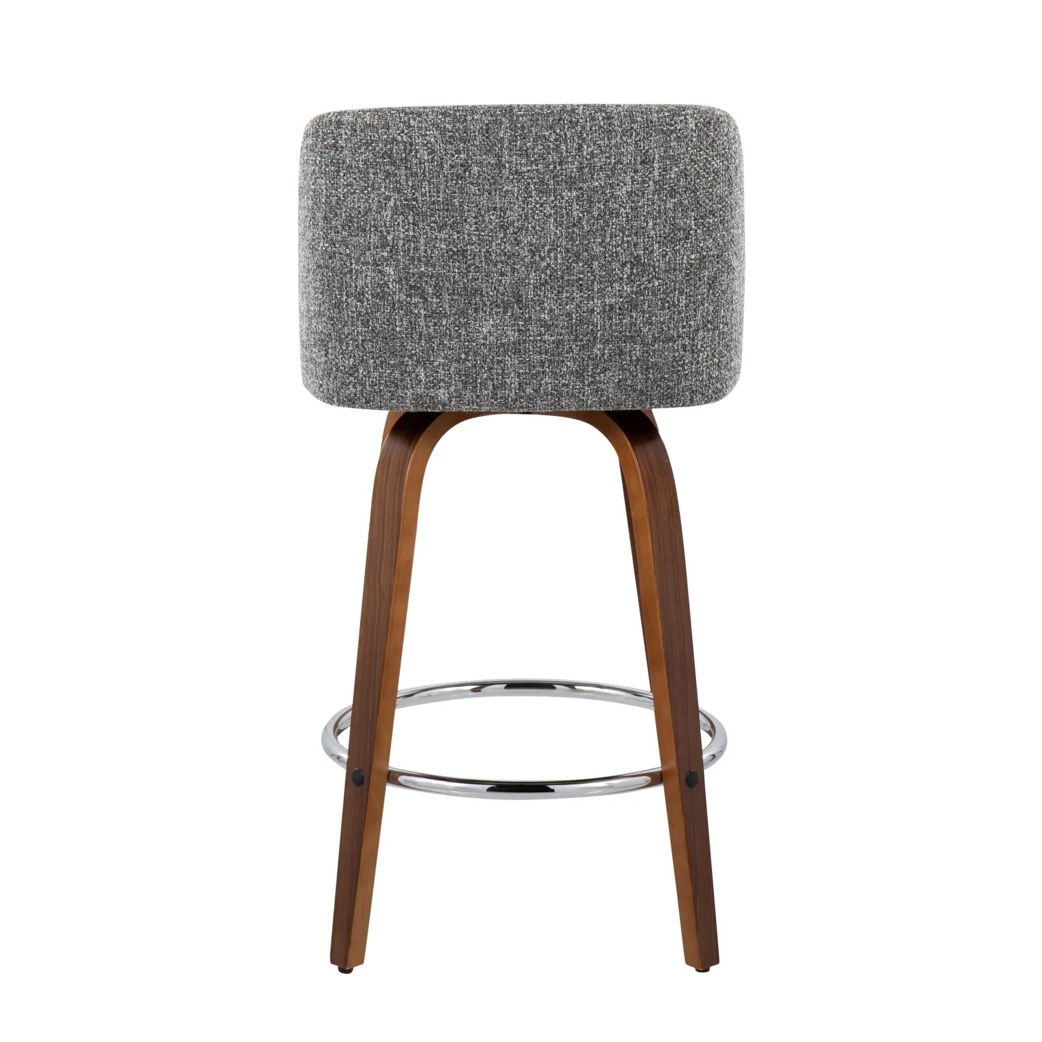 Toriano - Mid-Century Modern Fixed Height Counter Stool With Round Footrest (Set of 2) by HouseOfZazla