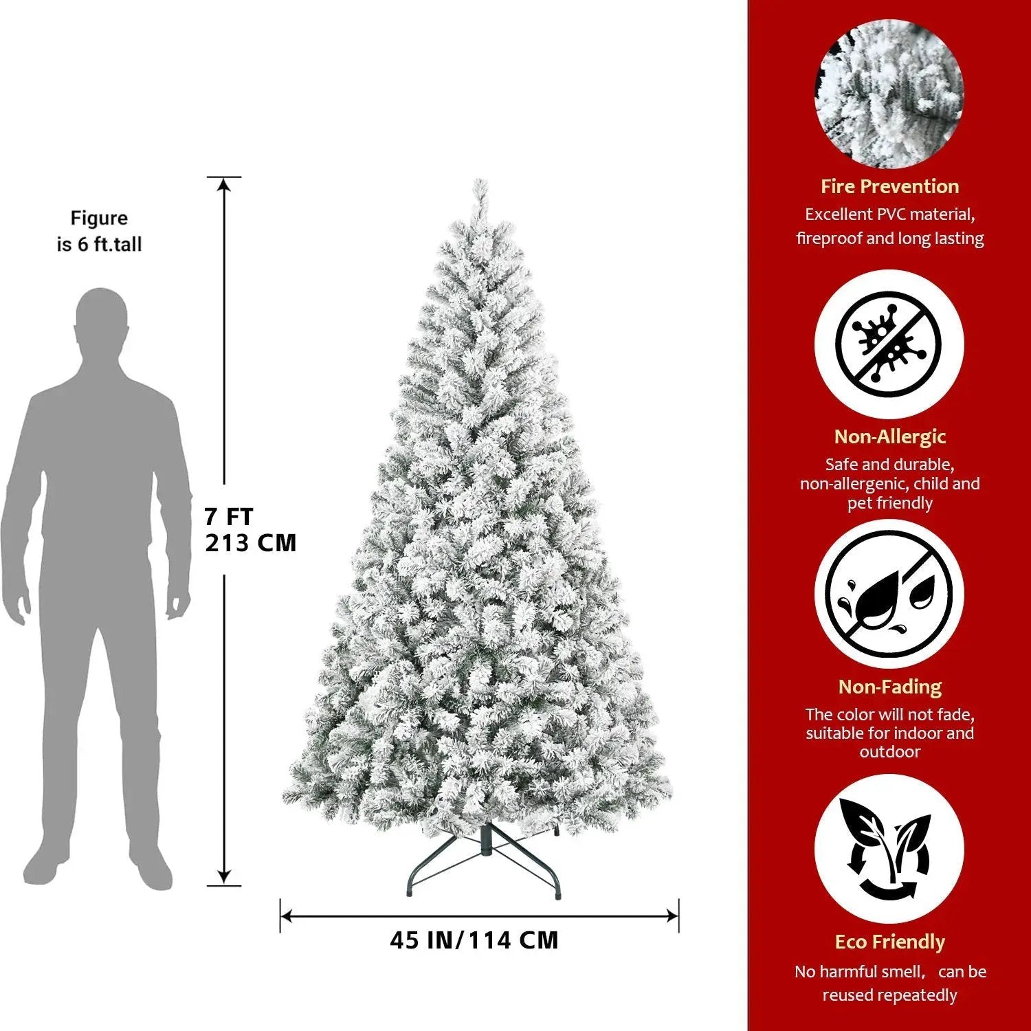 4FT Flocked Christmas Tree with 233 Tips by HouseOfZazla