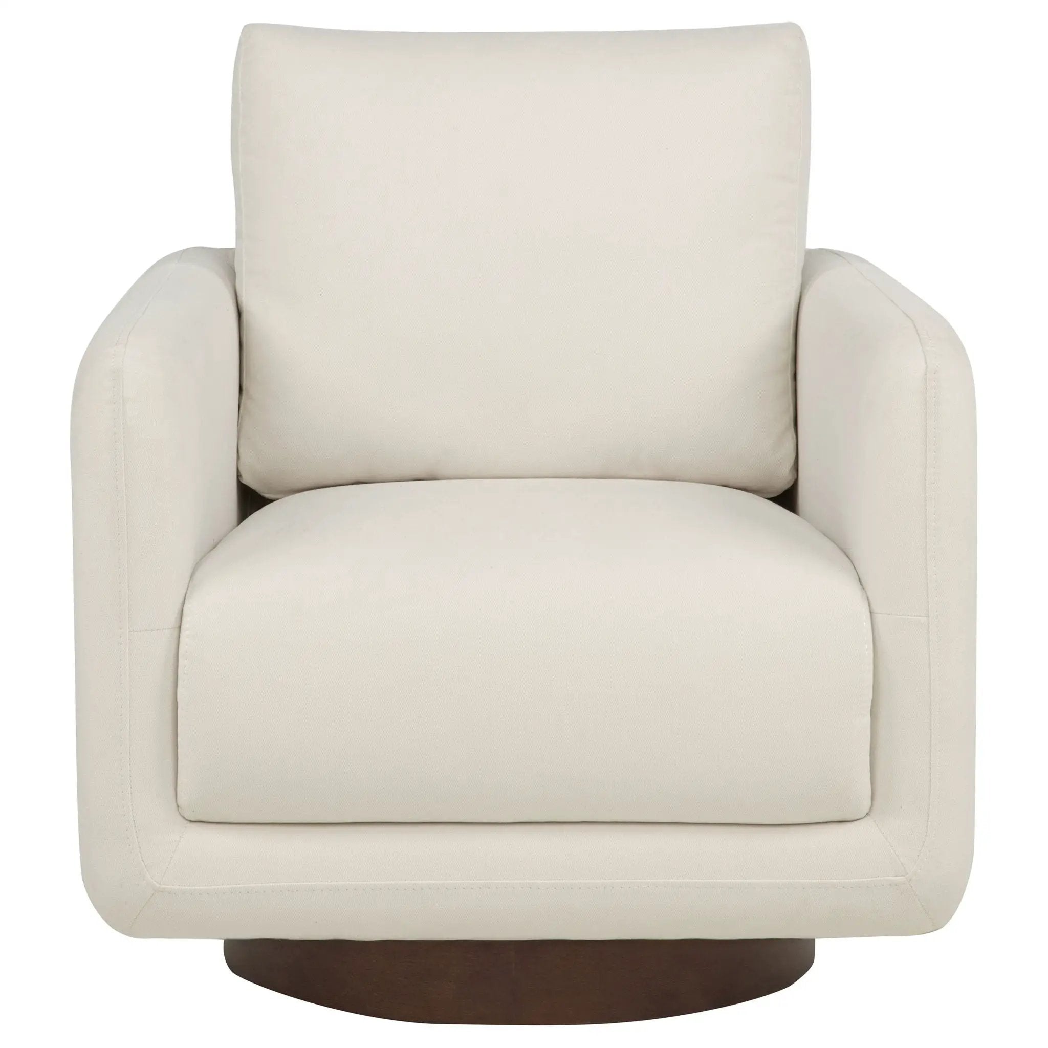 Iris Fabric Upholstered Swivel Accent Chair Ivory by Unique Piece Furniture