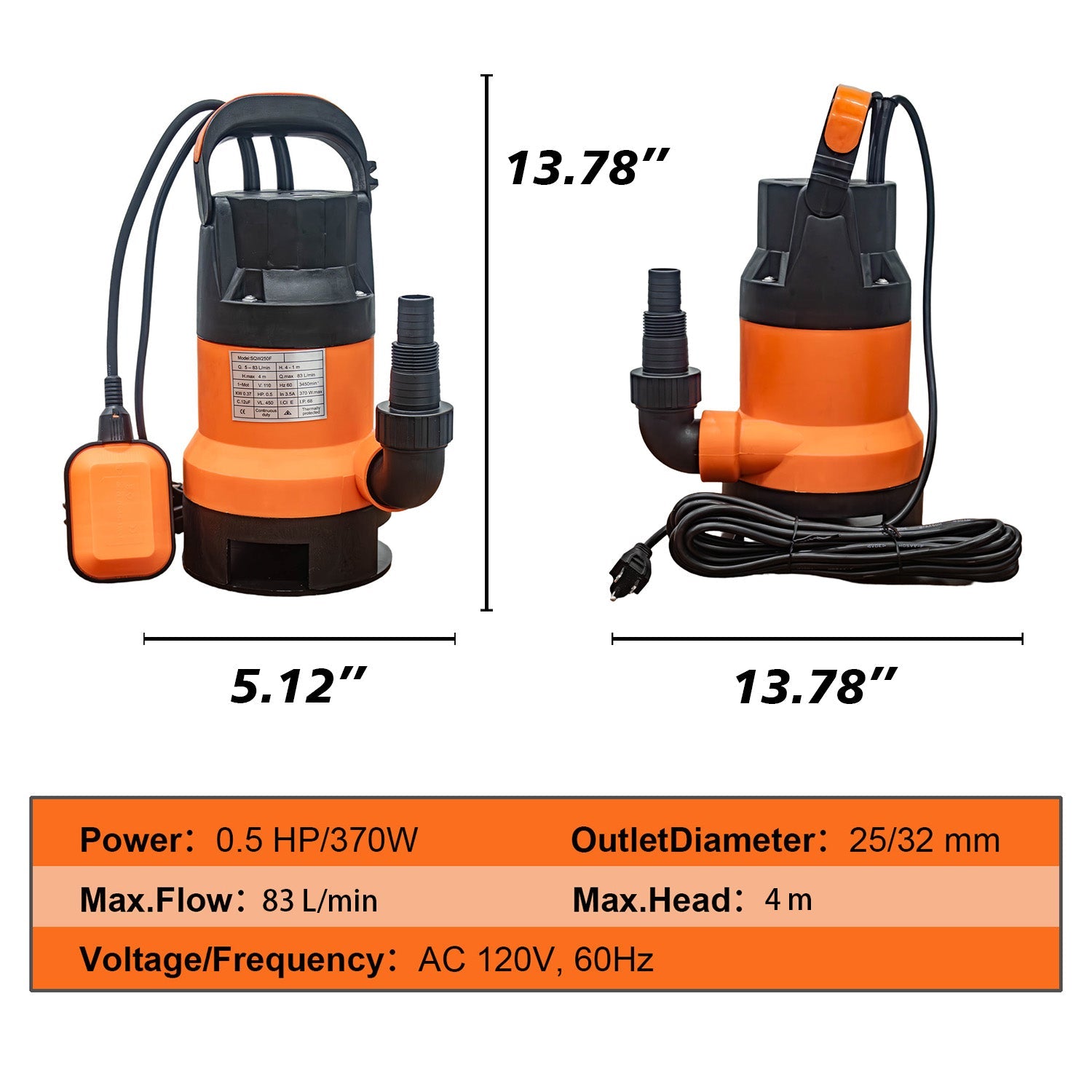 Submersible Pump with Auto Float Switch by HouseOfZazla