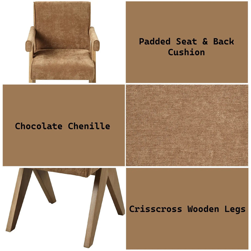 Zoey - Arm Chair (Set of 2) - Chocolate by HouseOfZazla