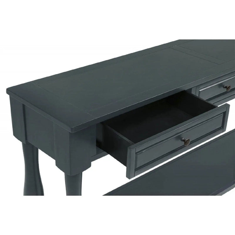 Long Console Table With Drawers And Shelf