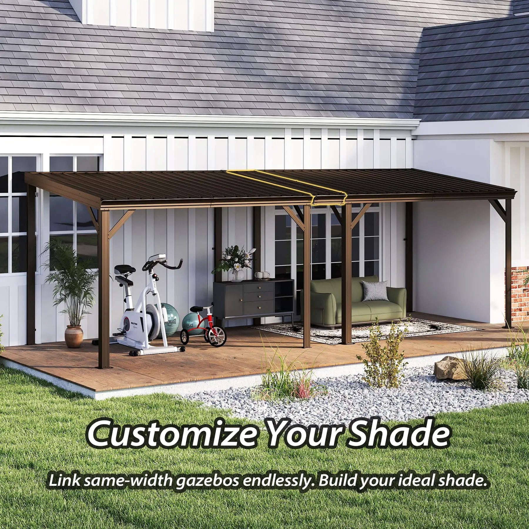 Gazebo Connector Kit for 12ft Width Wall-Mounted Gazebos by HouseOfZazla