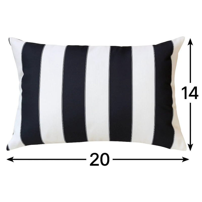 Horizon - Stripe Pillow Outdoor & Indoor - Black by Unique Piece Furniture