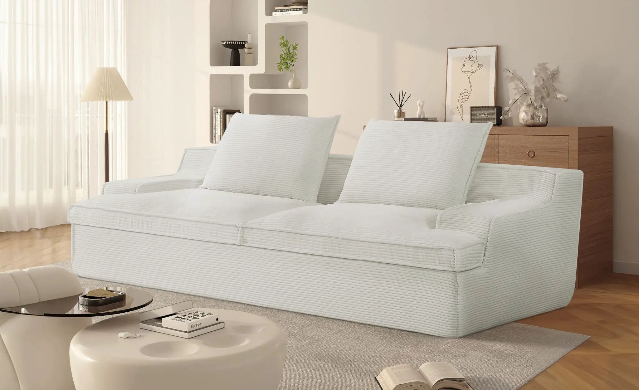 Nimbus - Oversized Full Foam 4 Seater Couch For Living Room Upholstered In Soft, Wide Armrests by Unique Piece Furniture