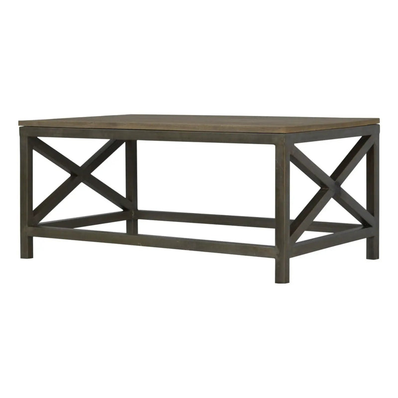 Cross Metal Coffee Table - Pewter by Unique Piece Furniture