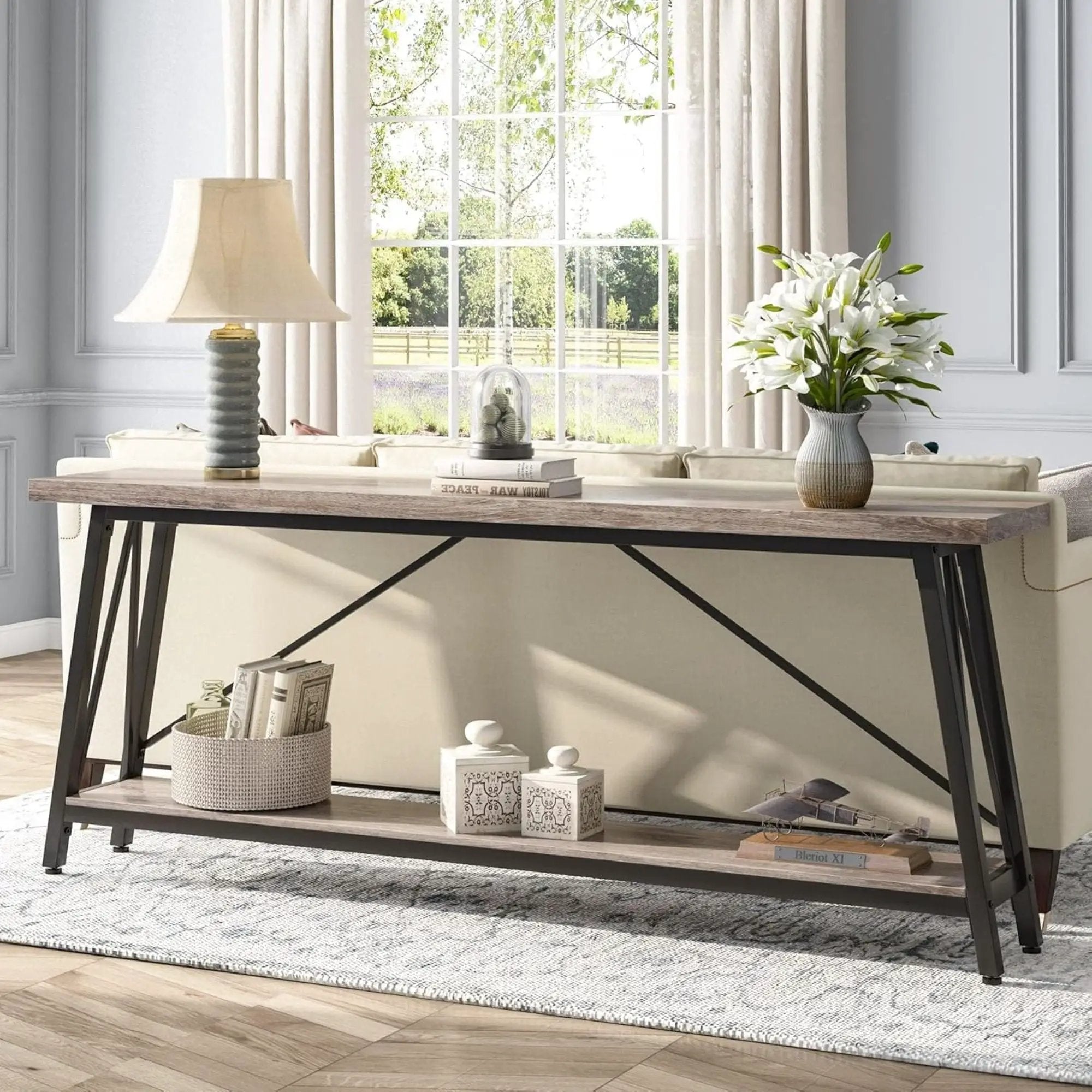 Sofa Table With Frame Extra Long Entryway Console by HouseOfZazla