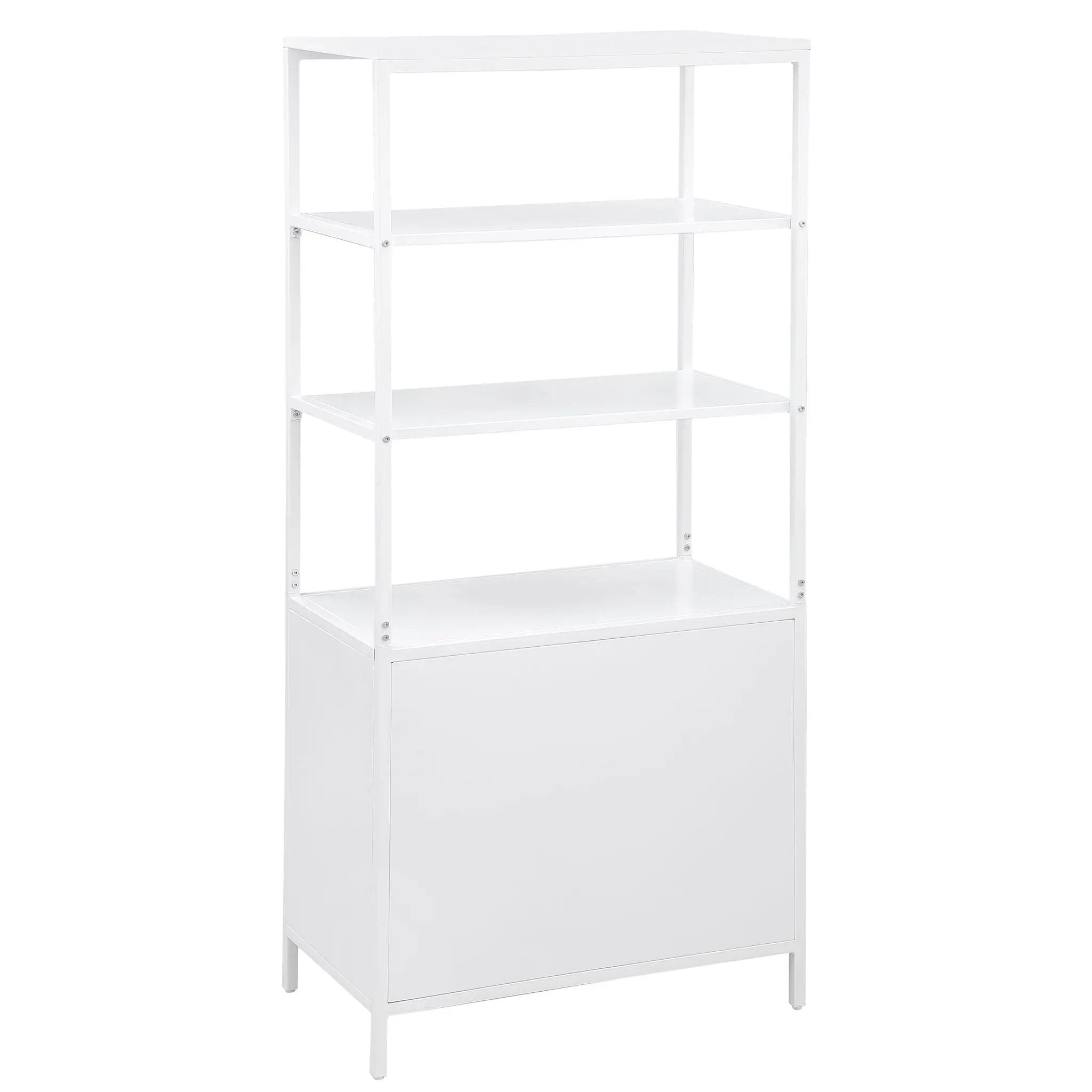 Amherst 3-shelf Radio Weave Cane Metal Accent Cabinet White by Unique Piece Furniture