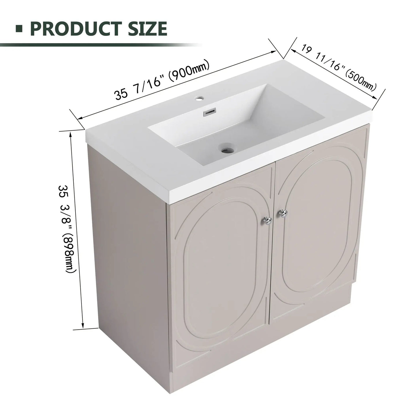 Contemporary Freestanding Bathroom Vanity With Resin Sink & Soft-Close Cabinet Doors by Unique Piece Furniture