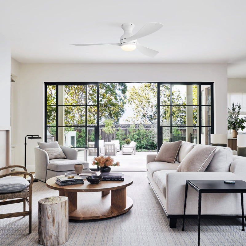 52" Low Profile Ceiling Fan with Lights, Quiet Reversible DC Motor, Dimmable LED by HouseOfZazla