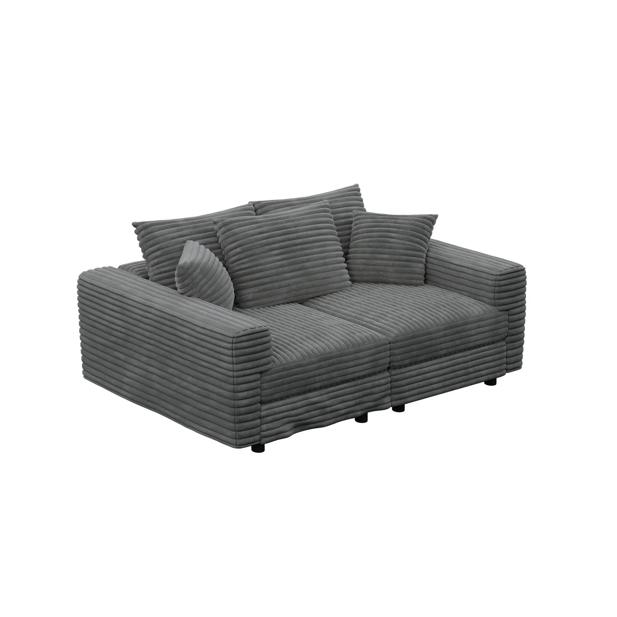 Convertible Deep Seat Sofa With Soft Pillows And Ottomans by HouseOfZazla