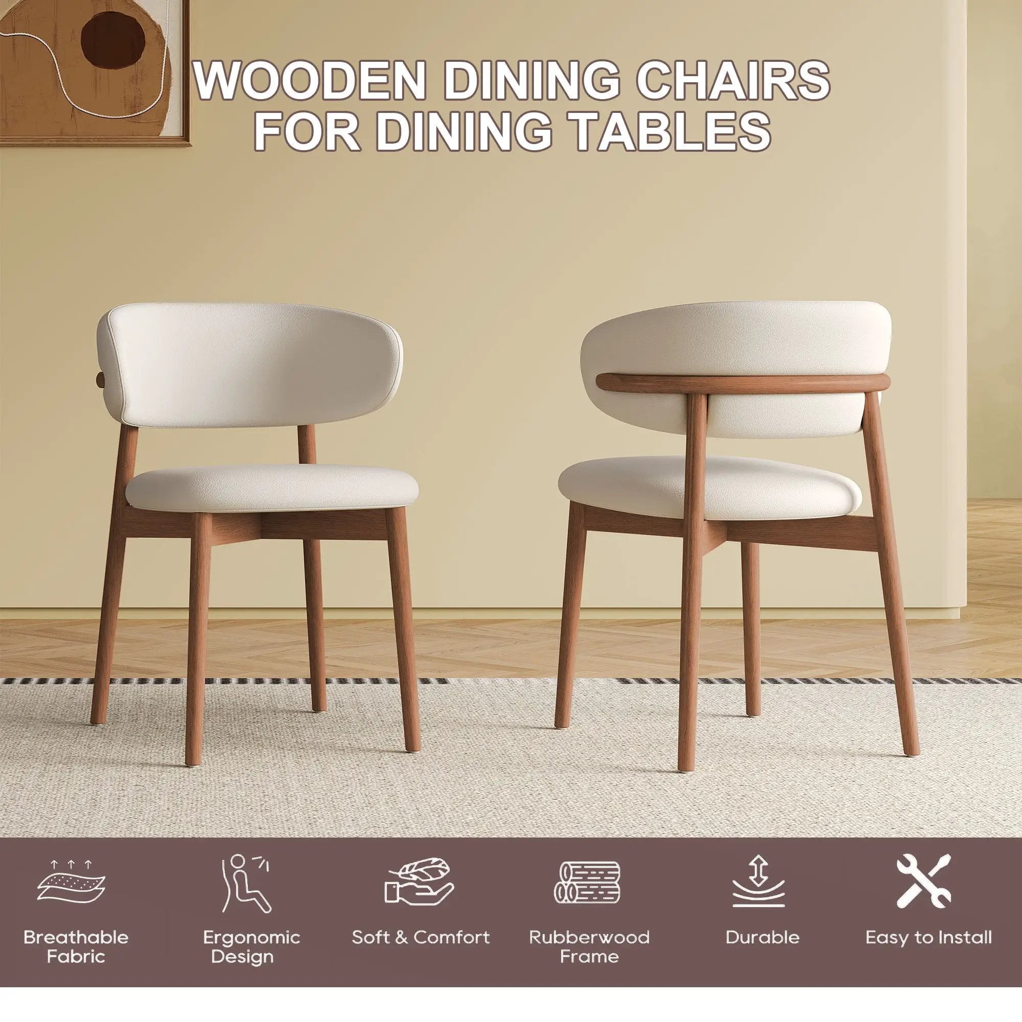 Dining Chairs For Dining Room (Set of 2) - White by HouseOfZazla