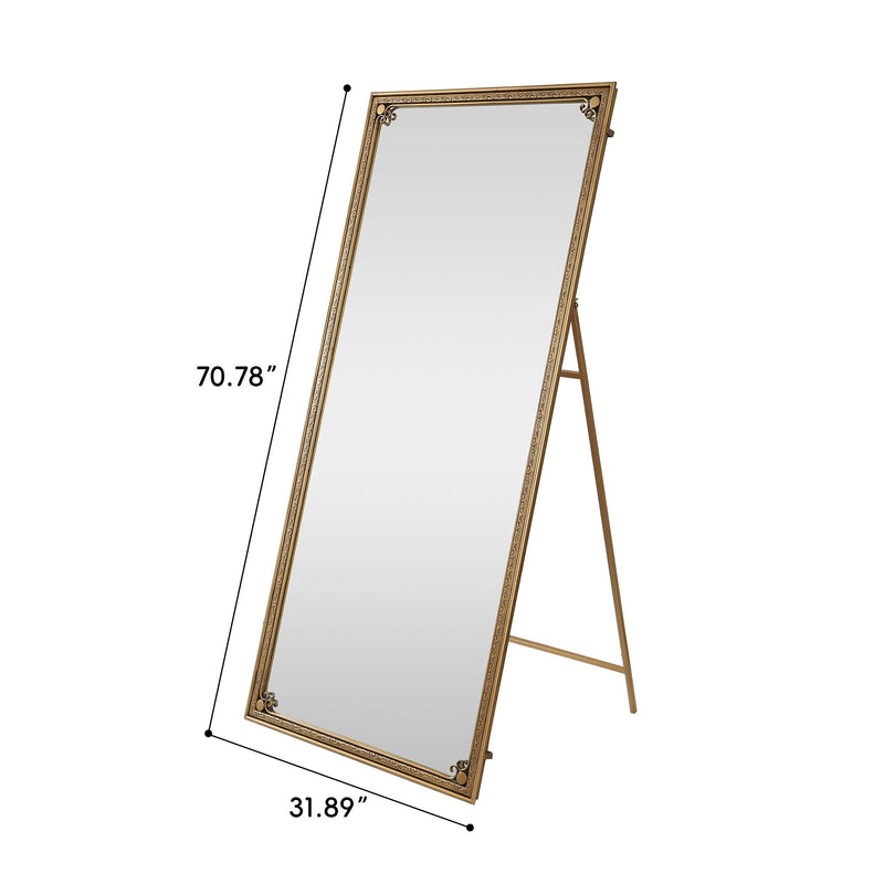 Full Length Mirror With Stand, Floor Standing Dressing - Antique Gold by HouseOfZazla