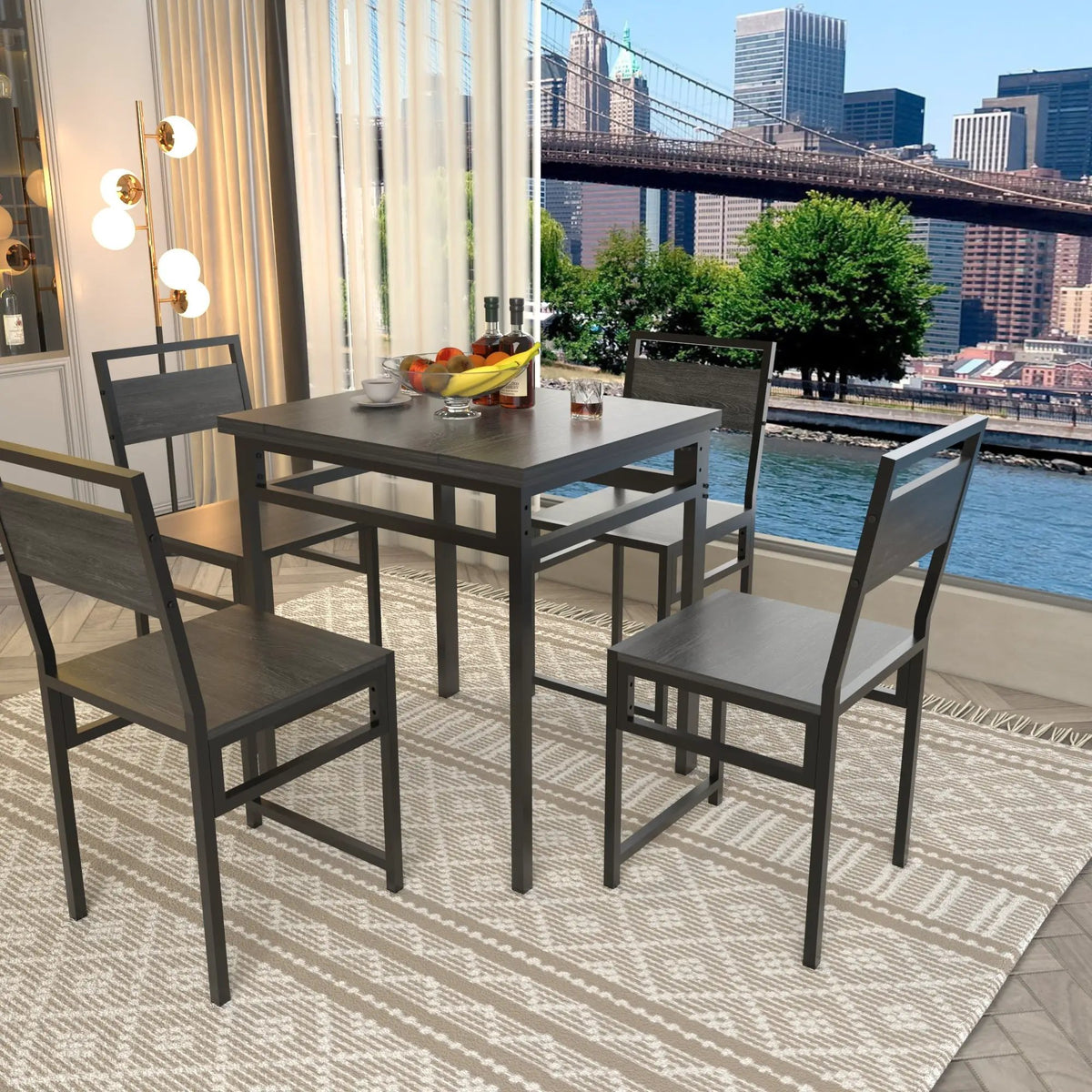 Extendable Dining Table Set with 4 Chairs by HouseOfZazla
