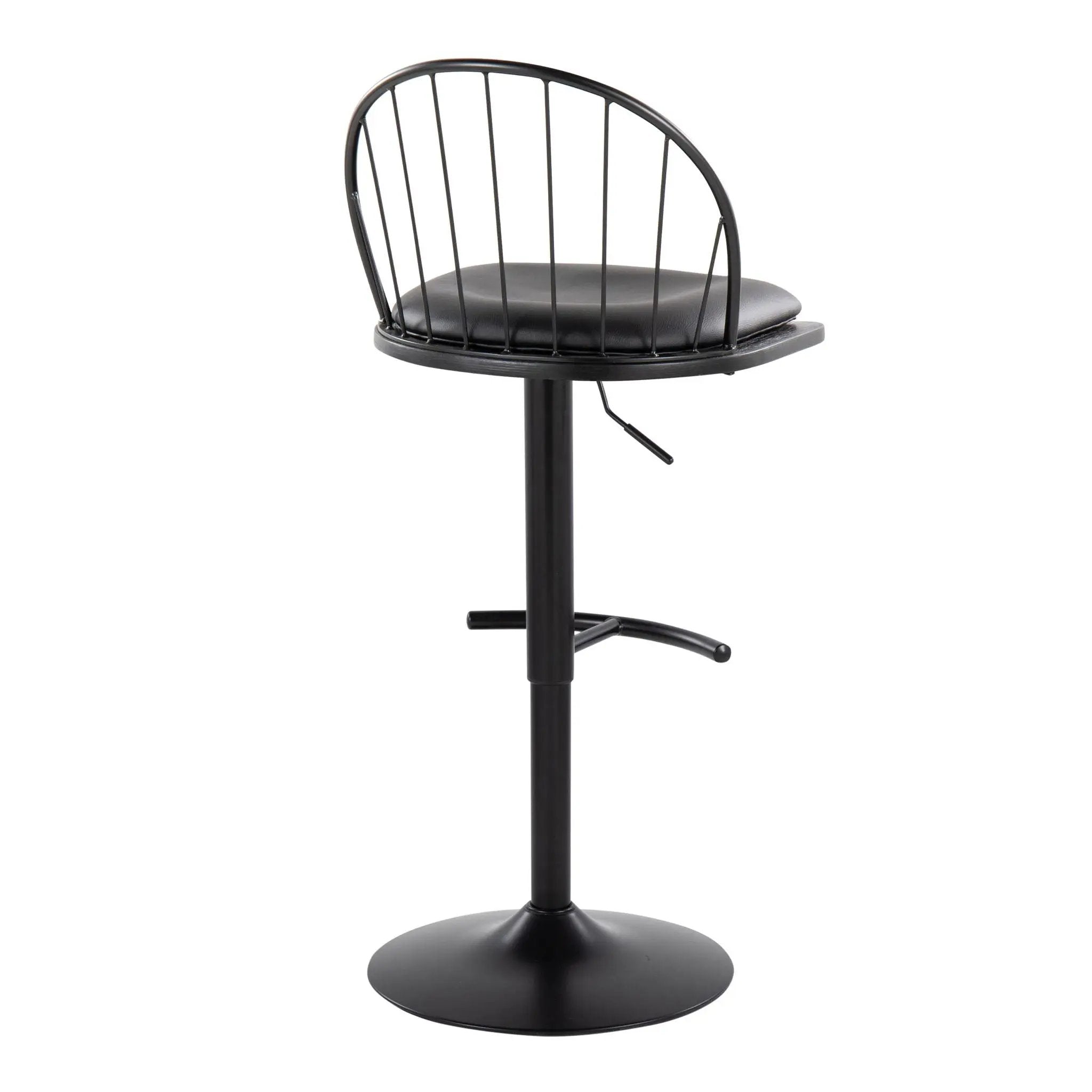 Riley - Farmhouse Adjustable Height Barstool With Swivel With Rounded T Footrest (Set of 2) by Unique Piece Furniture