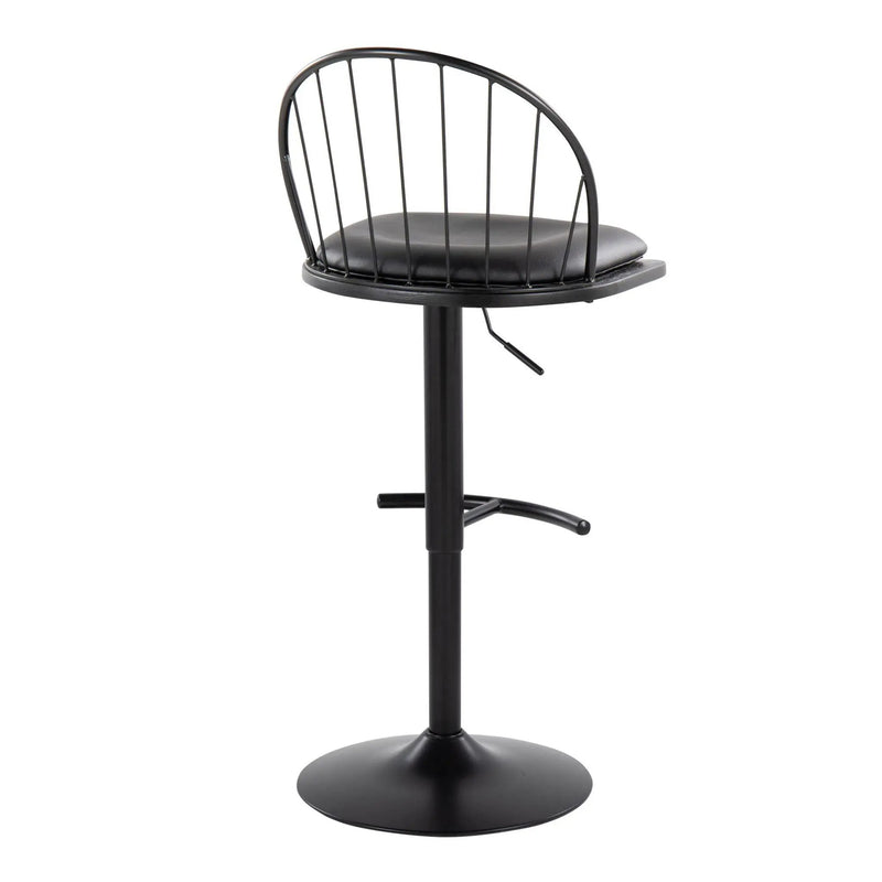 Riley - Farmhouse Adjustable Height Barstool With Swivel With Rounded T Footrest (Set of 2) by Unique Piece Furniture