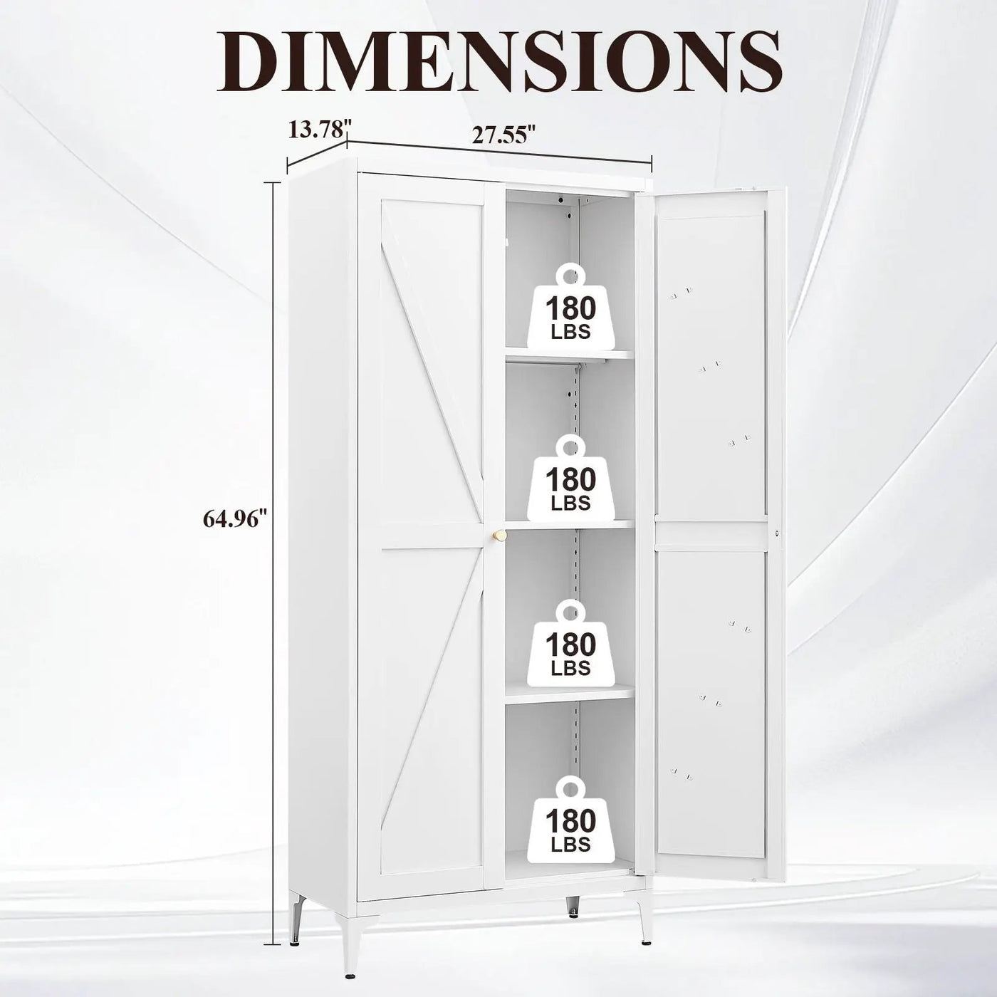 Adjustable 2 Door Kitchen Pantry Cabinet With Striped Design by Unique Piece Furniture