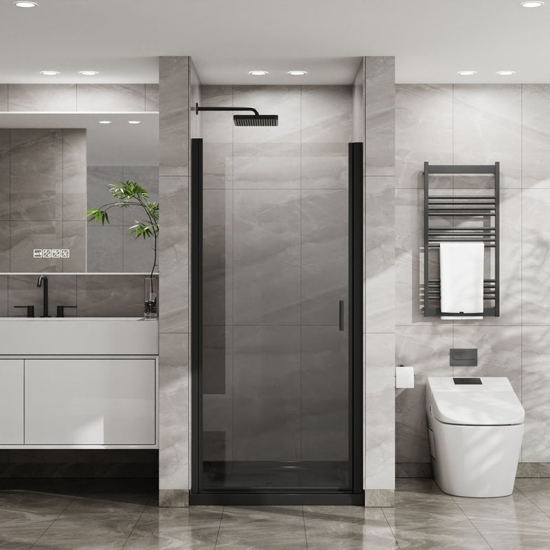 Pivot Shower Door, Tempered Glass, Semi Frameless by HouseOfZazla