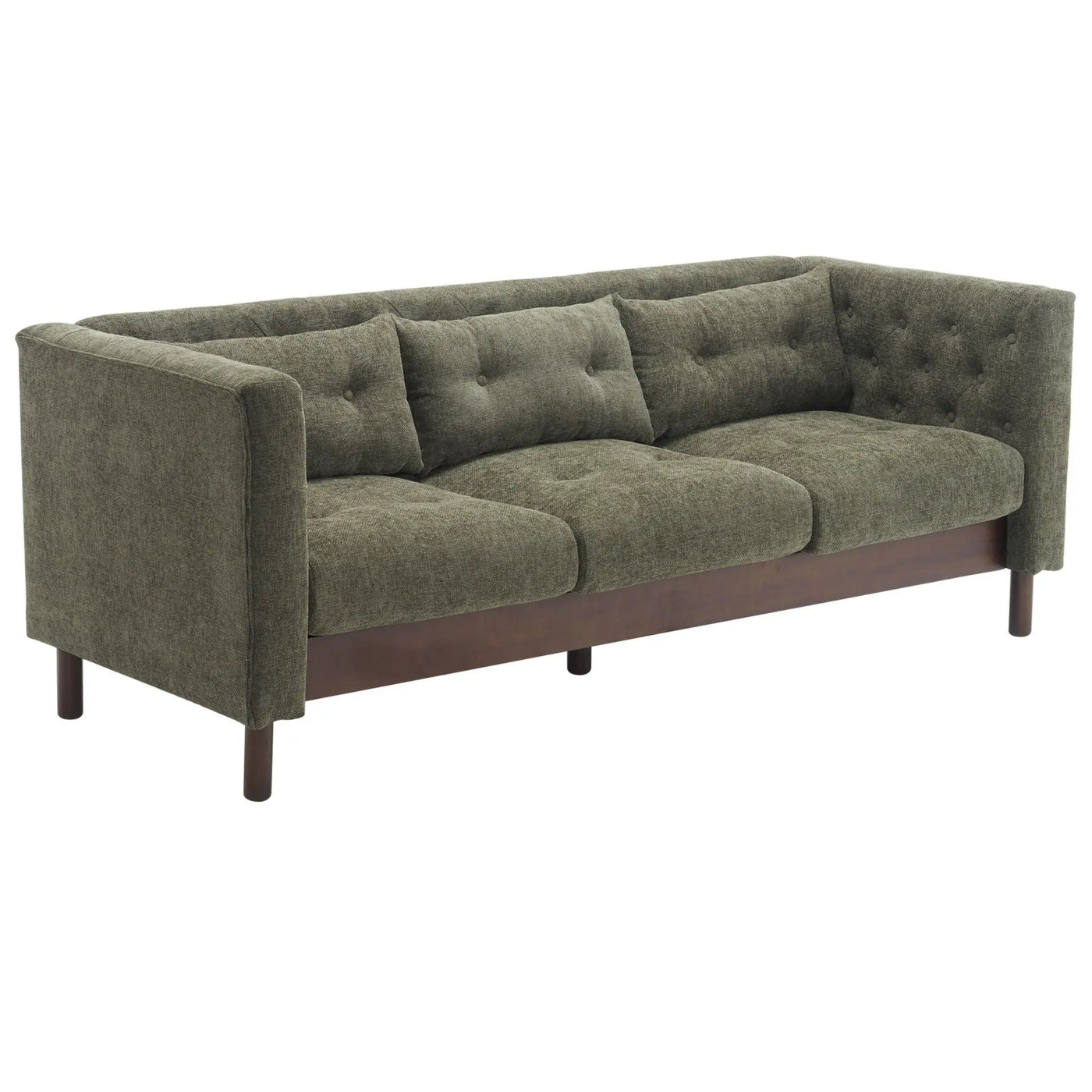 Upholstered Sofa Modern 3 Seater Sofa Couch With Tufted Design For Living Room by HouseOfZazla