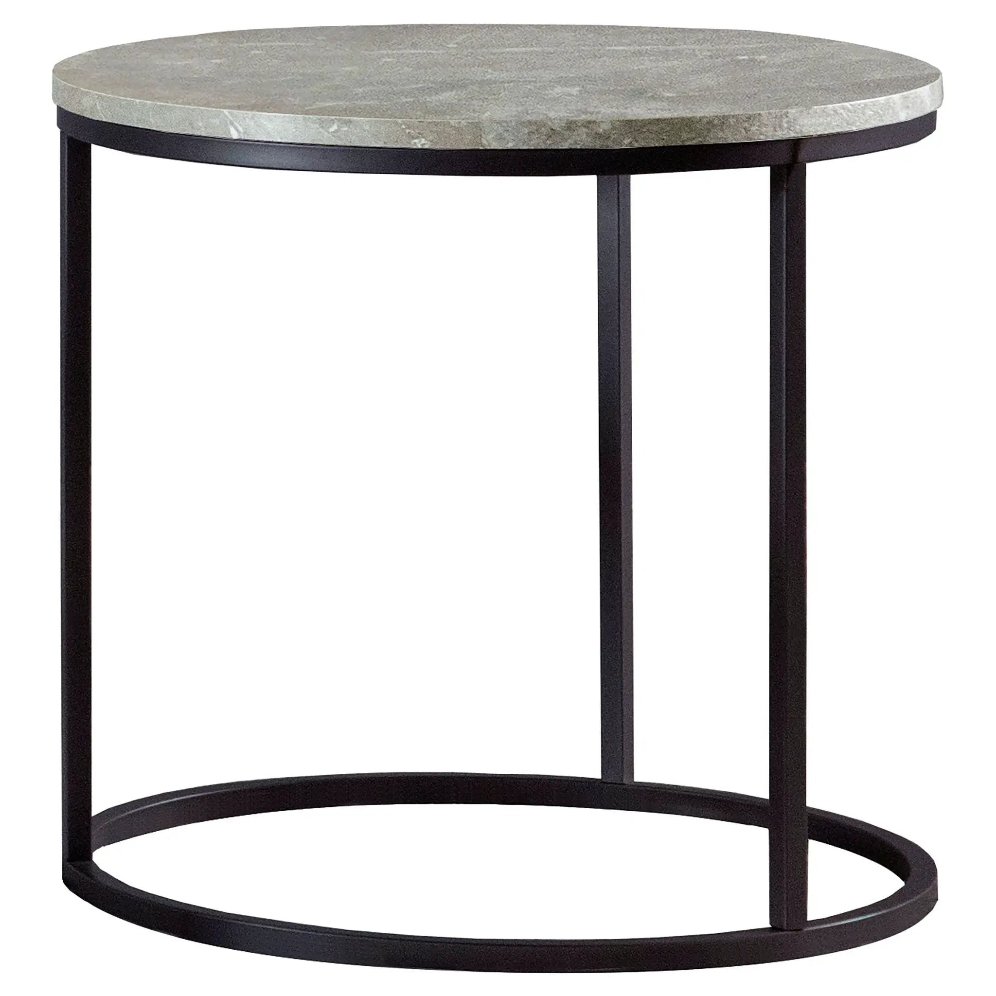 Lainey Round Faux Marble Side End Table Grey by Unique Piece Furniture