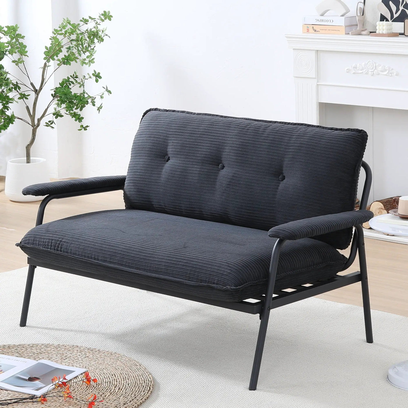Modern Metal Frame Sofa With Sponge Filling For Compact Spaces And Versatile Use by Unique Piece Furniture