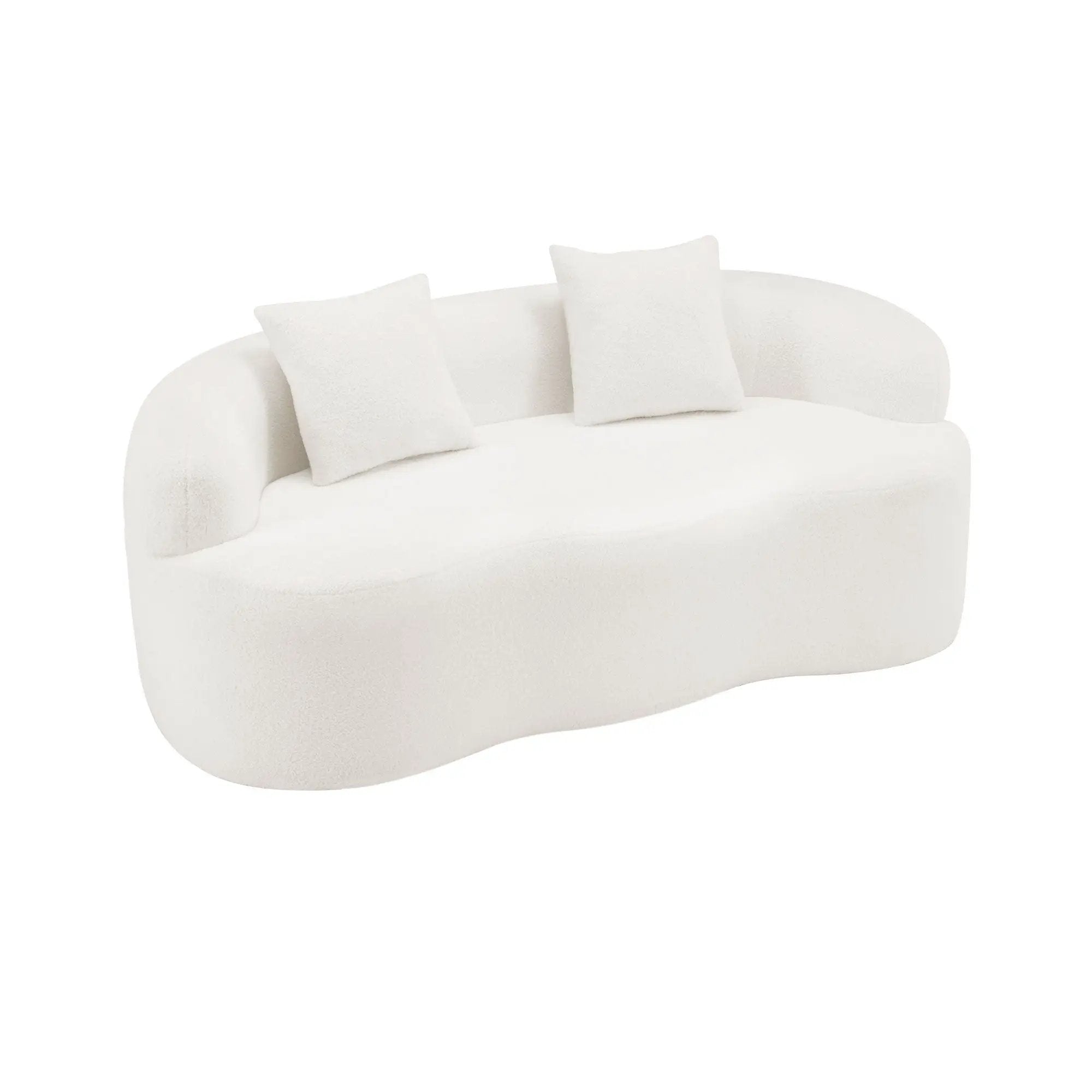 Curved Loveseat Sofa With Round Armrest by Unique Piece Furniture