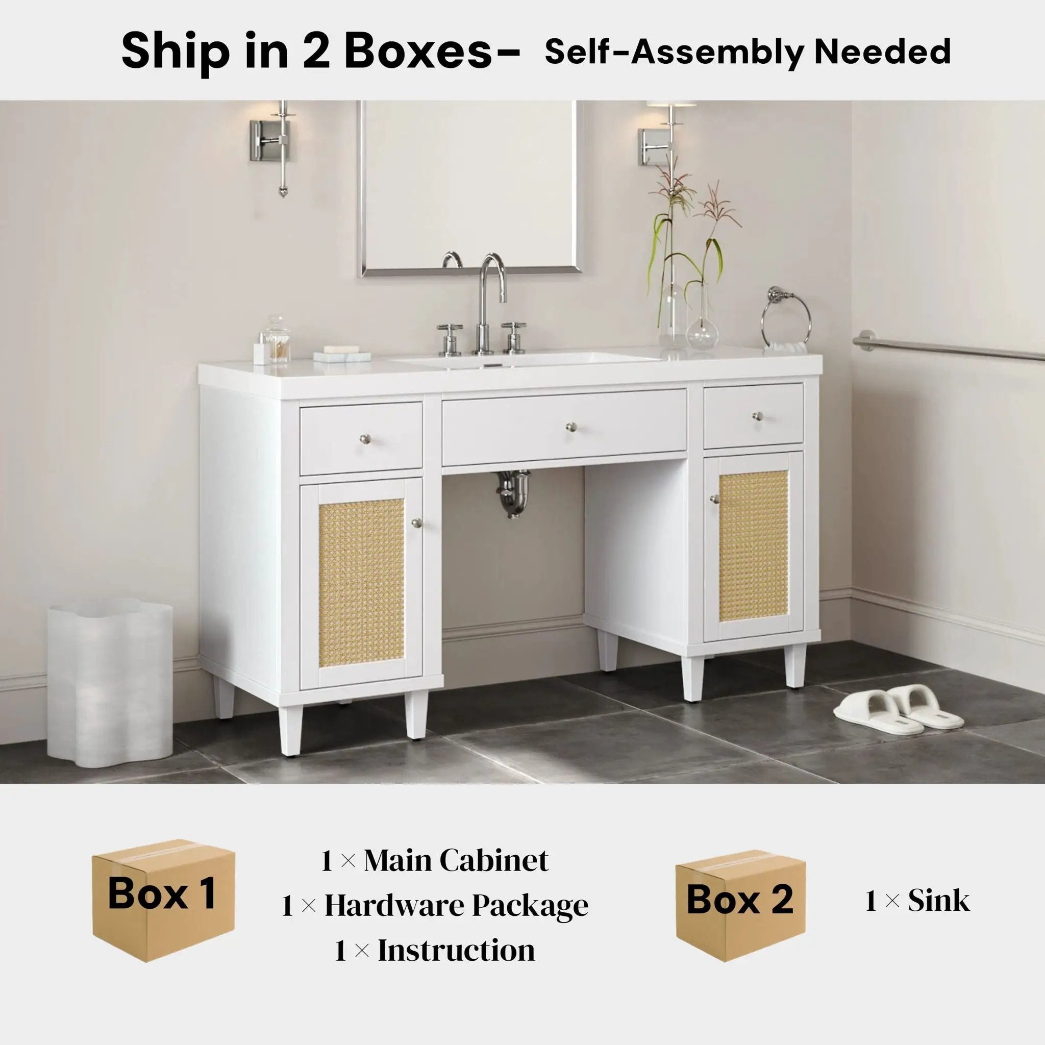 Bathroom Vanity With Sink, Spacious Storage Cabinet by HouseOfZazla