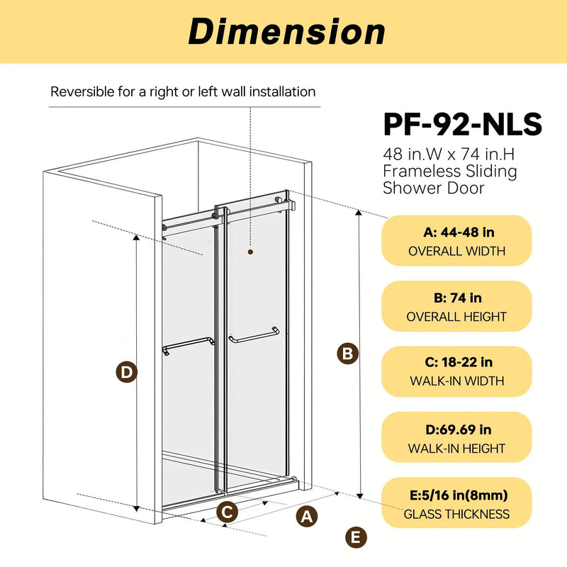 Frameless Double Sliding Shower Door by HouseOfZazla