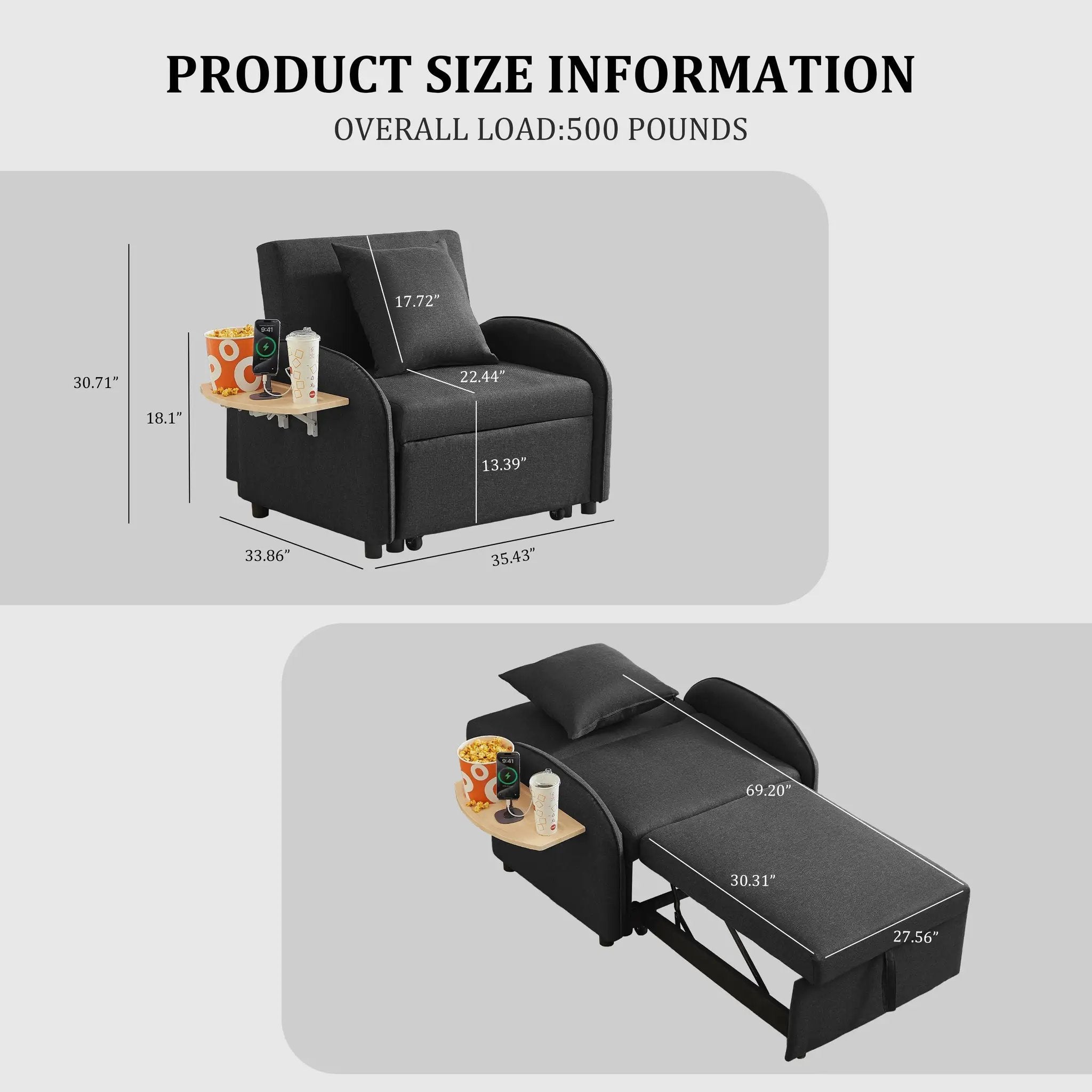 3-in-1 Convertible Sofa Chair Bed by HouseOfZazla
