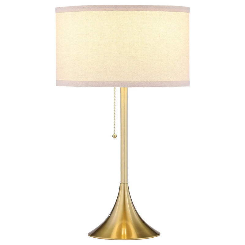 Elmira 24-inch Drum Shade Metal Table Lamp Gold by Unique Piece Furniture