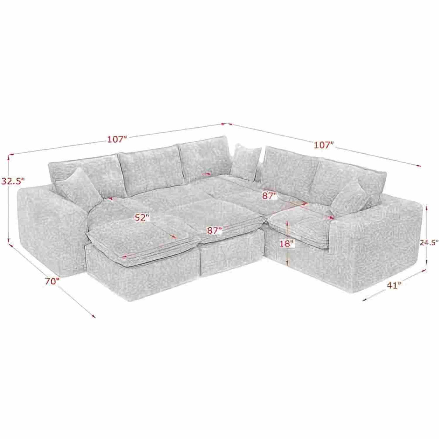 Sectional Sofa With Moveable Ottoman by HouseOfZazla