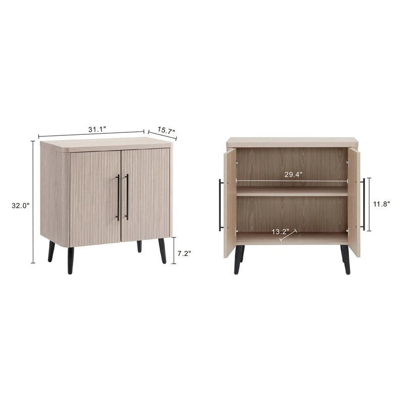 Jodie - Fluted Accent Cabinet - Oak by HouseOfZazla